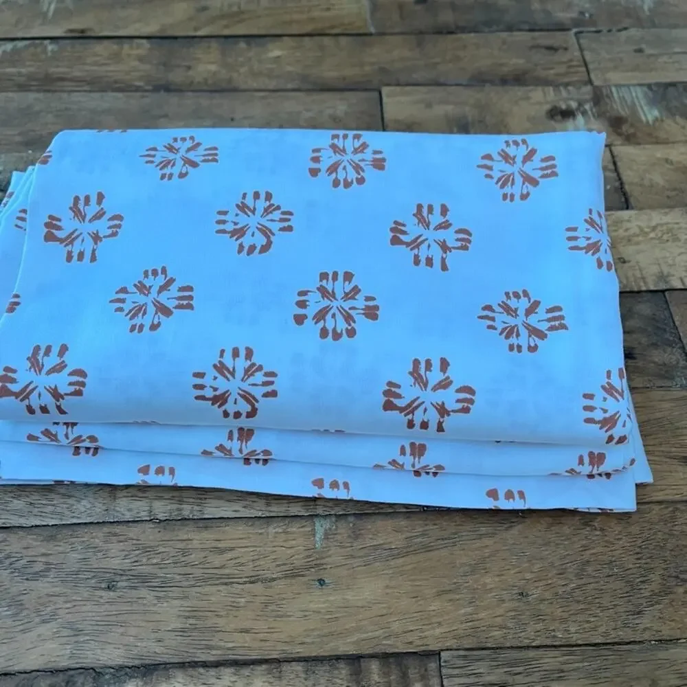 Threshold 100% Cotton Queen Pillowcases (2) Orange & White Geometric Floral